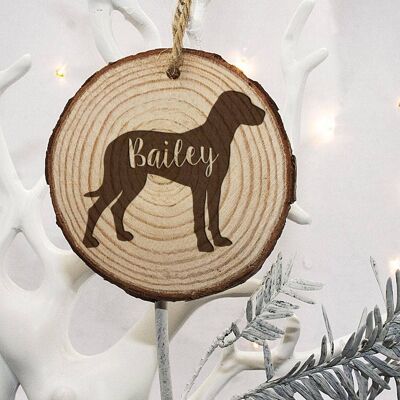 Pers Engraved Dog Silhouette Christmas Tree Decoration (PER2432-BUL) (TreatRepublic826)