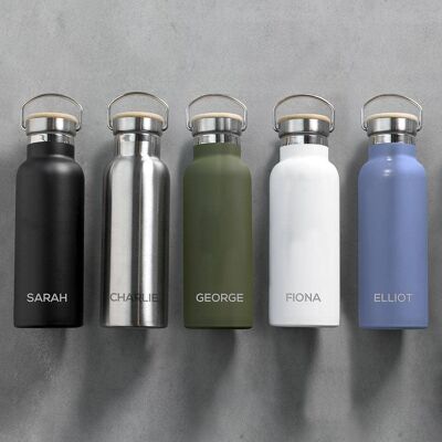 Pers Jung Insulated 17oz Bottle with Bamboo Lid - Horizontal (JUN91-BLU) (TreatRepublic843)