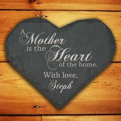 Pers Mother is the Heart of the Home Slate Heart Keepsake (PER181-001) (TreatRepublic860)