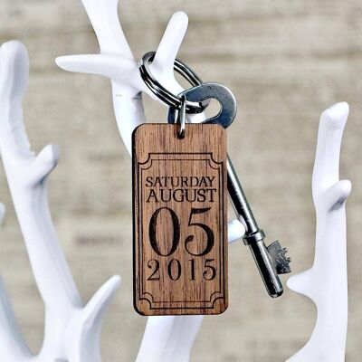 Pers Special Date Keyring - Rectangle Frame Design (PER798-001) (TreatRepublic872)