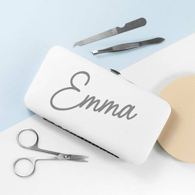 Personalised 7 Piece Manicure Set - White (PER3863-WHI) (TreatRepublic904)