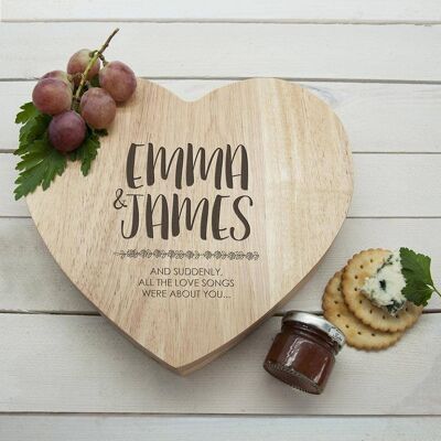 Personalised All About You Heart Cheese Board (PER2598-001) (TreatRepublic916)