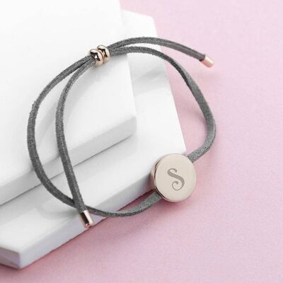 Personalised Always with You Initial Grey Bracelet (PER3757-SIL) (TreatRepublic928)