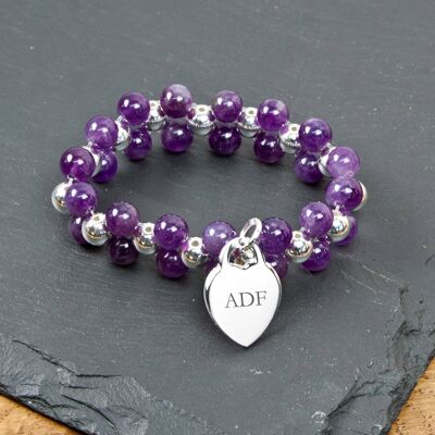 Personalised Amethyst Harmony Bracelet (PER490-001) (TreatRepublic929)