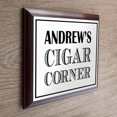 Personalised Art Deco Cigar Corner Plaque (PER827-001) (TreatRepublic938)