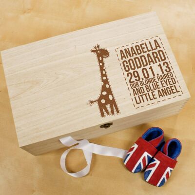 Personalised Baby Giraffe Keepsake Box (PER204-001) (TreatRepublic962)