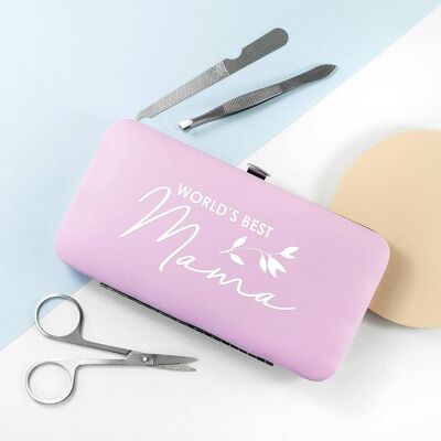 Personalised Best Mama Manicure Set - Pink (PER3865-PIN) (TreatRepublic1028)