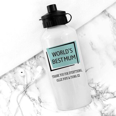 Personalised Best... White Water Bottle (PER3165-BLU) (TreatRepublic1030)