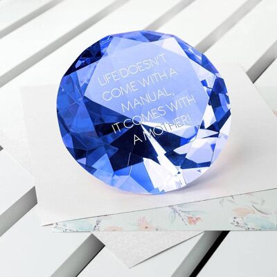 Personalised Blue Diamond Paper Weight (PER3134-SAN) (TreatRepublic1065)