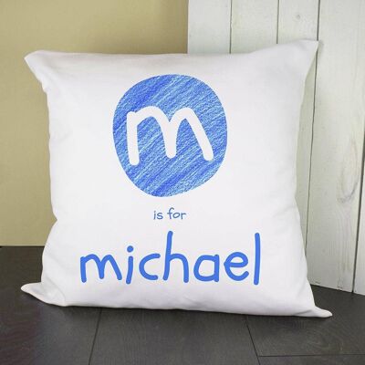 Personalised Blue Initial Cushion Cover (PER2780-001) (TreatRepublic1068)