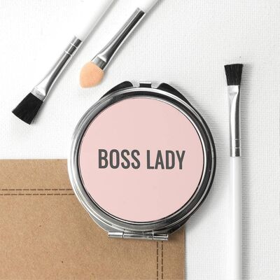 Personalised Boss Lady Round Compact Mirror (PER3356-001) (TreatRepublic1072)