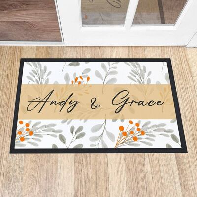 Personalised Botanical Pattern Doormat (PER4359) (TreatRepublic1075)