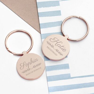 Personalised Bridal Party Keyring (PER4082-RGL) (TreatRepublic1091)