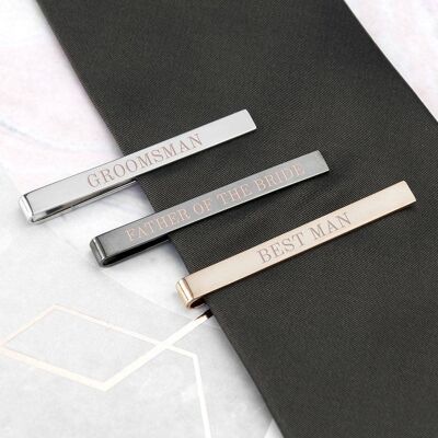 Personalised Bridal Party Tie Clip (PER3691-GLD) (TreatRepublic1101)