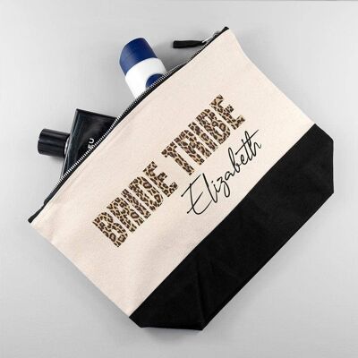 Personalised Bride Tribe Animal Print Makeup Bag (PER3670-001) (TreatRepublic1106)
