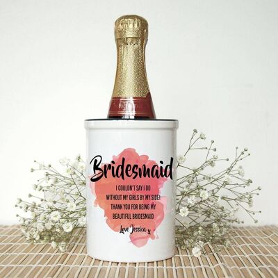 Personalised Bridesmaid Miniature Champagne Bucket (PER2315-PNK) (TreatRepublic1117)