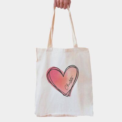 Personalised Bridesmaids Love Heart Tote Bag (PER3660-001) (TreatRepublic1124)