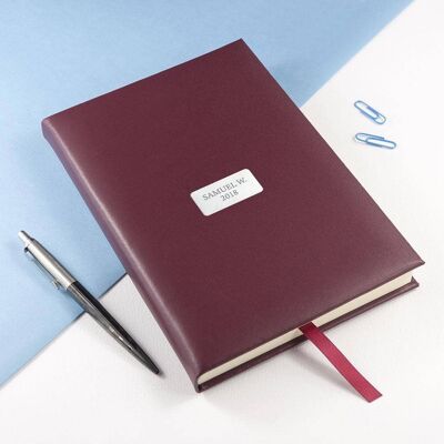 Personalised Burgundy Leather Notebook (PER3075-SAN) (TreatRepublic1132)