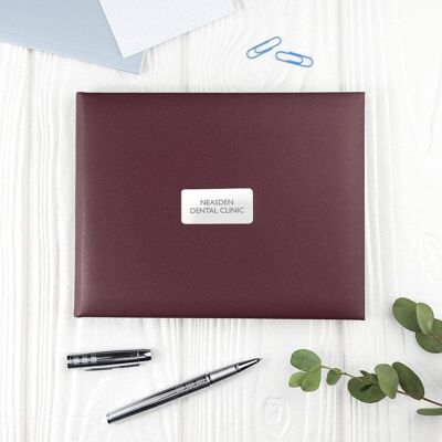 Personalised Burgundy Leather Visitors Book (PER3073-LRG) (TreatRepublic1135)