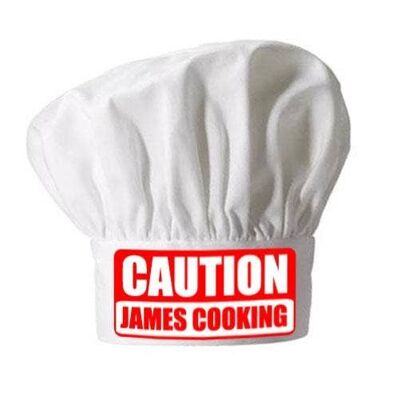 Personalised Caution Chefs Hat (PER155-001) (TreatRepublic1144)