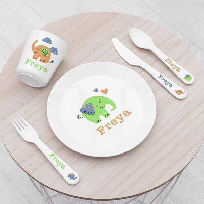 Personalised Children's Elephant Dinner Set (PER4268-001) (TreatRepublic1187)