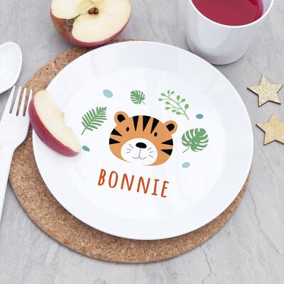 Personalised Children's Jungle Animal Plate (PER4251-001) (TreatRepublic1199)