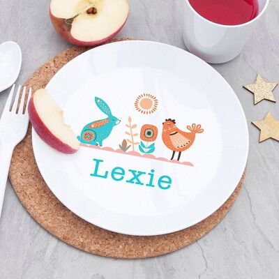 Personalised Children's Scandi Summer Plate (PER4254-001) (TreatRepublic1215)