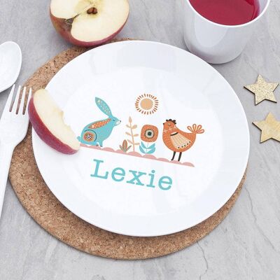 Personalised Children's Scandi Summer Plate (PER4254-001) (TreatRepublic1216)