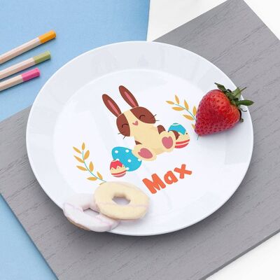 Personalised Children's Spring Bunny Plate (PER4248-001) (TreatRepublic1223)