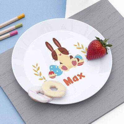 Personalised Children's Spring Bunny Plate (PER4248-001) (TreatRepublic1224)