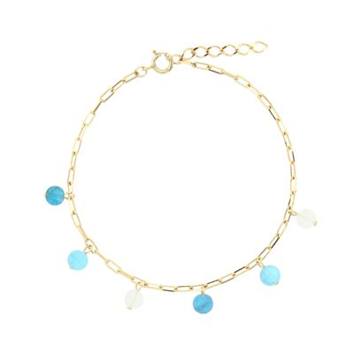 Bracelet Claudine Apatite, Turquoise et Pierre de lune