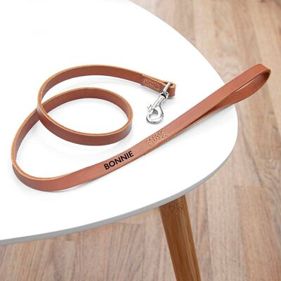 Personalised Classic Brown Leather Dog Lead (PER4391) (TreatRepublic1291)