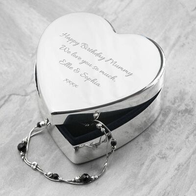 Personalised Classic Silver Heart Trinket Box (PER3247-SCR) (TreatRepublic1327)