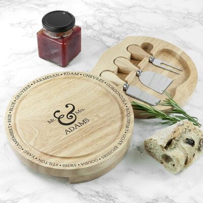 Personalised Connoisseur Mr and Mrs Cheese Board Set (PER449-001) (TreatRepublic1344)