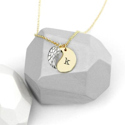 Personalised Contemporary Angel Wing Necklace (PER4405) (TreatRepublic1347)