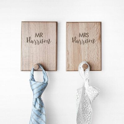 Personalised Contemporary Couples Peg Hook (PER2848-001) (TreatRepublic1349)