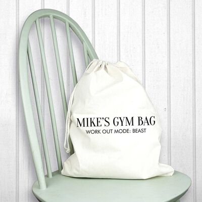 Personalised Cotton Cream Gym Bag (PER2857-001) (TreatRepublic1355)