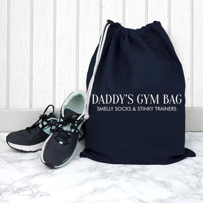 Personalised Cotton Navy Gym Bag (PER2858-001) (TreatRepublic1357)