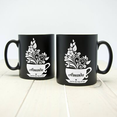Personalised Couple's "You're My Cup Of Tea" Mugs (PER961-BLK) (TreatRepublic1366)