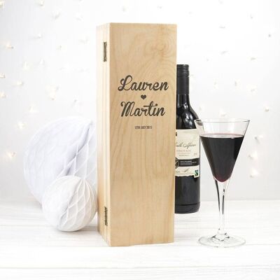 Personalised Couple's Romantic Wine Box (PER944-DBL) (TreatRepublic1371)