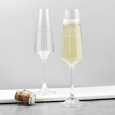 Personalised Couples' Champagne Flute Set (PER3828-001) (TreatRepublic1384)