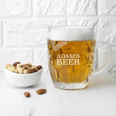 Personalised Dimpled Beer Glass (PER2821-001) (TreatRepublic1451)