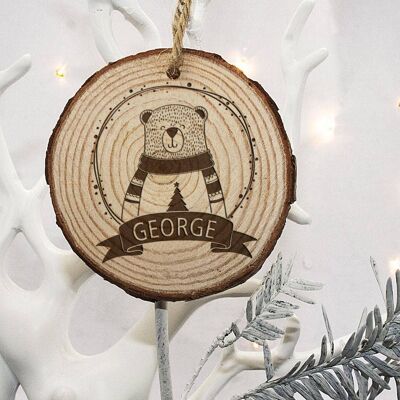 Personalised Engraved Polar Bear Christmas Tree Decoration (PER2442-001) (TreatRepublic1528)