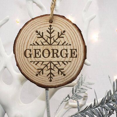 Personalised Engraved Snow Flake Christmas Tree Decoration (PER2436-001) (TreatRepublic1530)