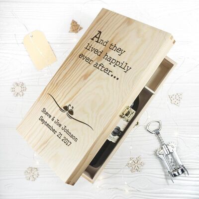 Personalised Fairy Tale Wedding Wine Box (PER3086-001) (TreatRepublic1537)
