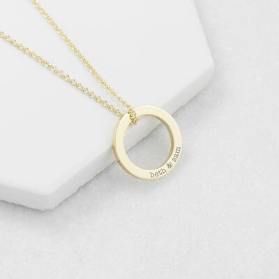 Personalised Family Ring Necklace (PER3752-GLD) (TreatRepublic1541)