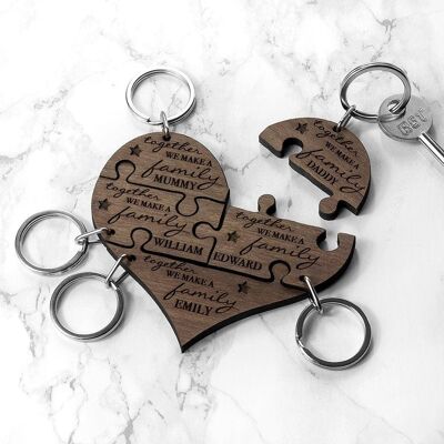 Personalised Family Together Keyring (PER3195-FIV) (TreatRepublic1546)