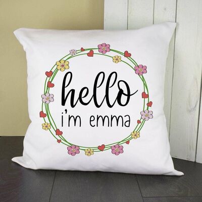 Personalised Floral Frame Cushion Cover (PER2778-001) (TreatRepublic1601)