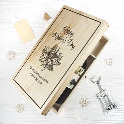 Personalised Floral Mother's Day Wine Box (PER3082-001) (TreatRepublic1609)