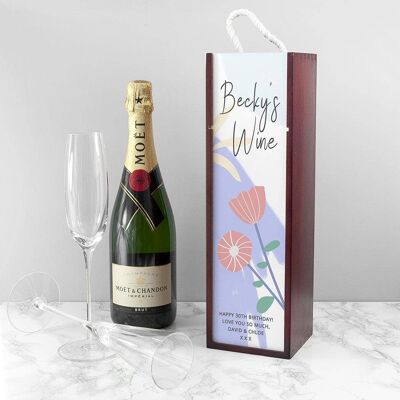 Personalised Floral Wine Box (PER3899-001) (TreatRepublic1612)